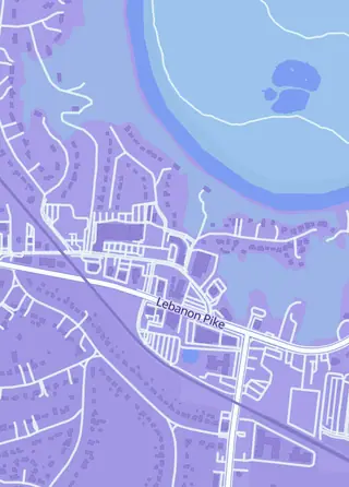 Street map around Rick's Comic City, Nashville