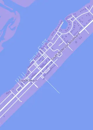 Street map around Riptide Collectibles, Topsail Beach