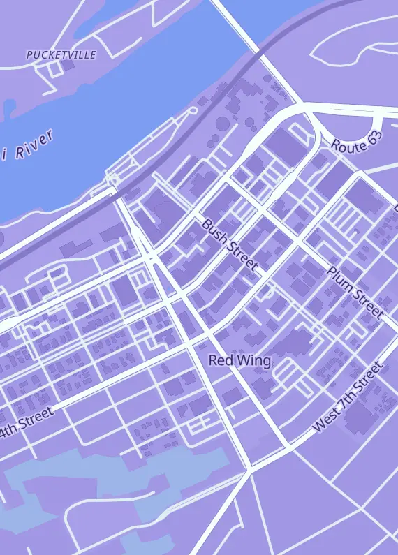 Street map around Rivertown Games, 432 W 3rd St, Red Wing, MN