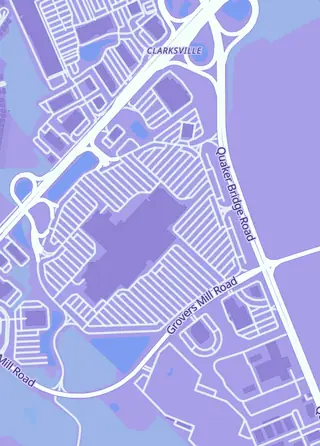 Street map around Round 2 Gaming, Lawrence Township