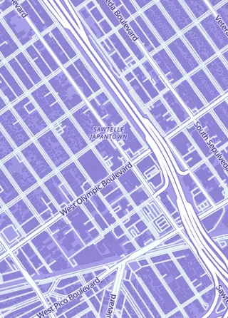 Street map around RWT Collective, Los Angeles