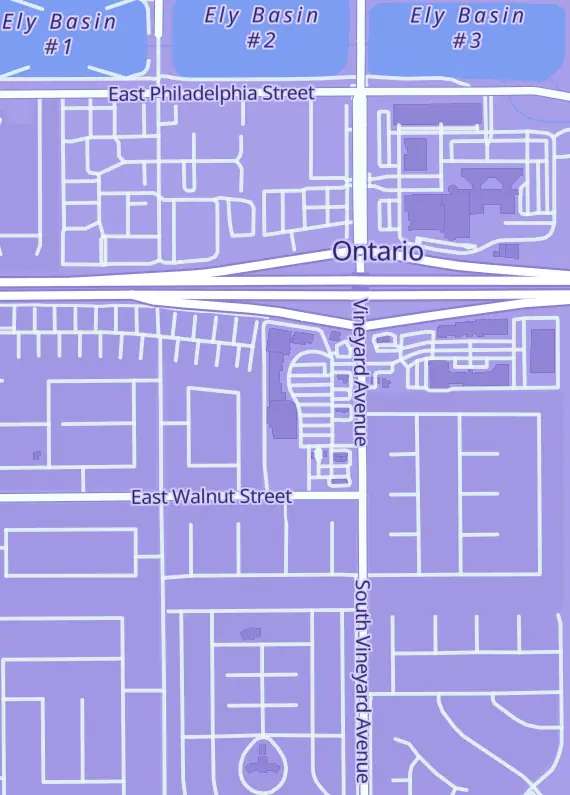 Street map around S Rank Games, 2448 S Vineyard Ave #101, Ontario, CA