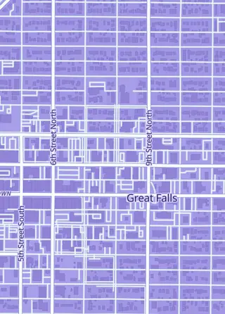 Street map around Sealed Relics, Great Falls