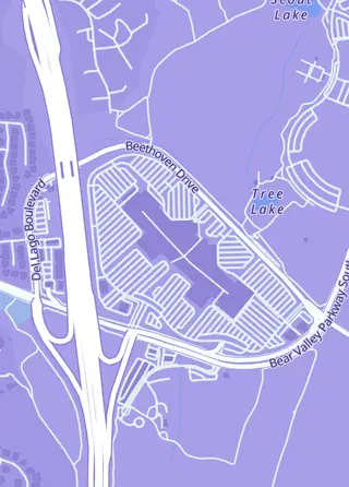 Street map around Secret Card, Escondido
