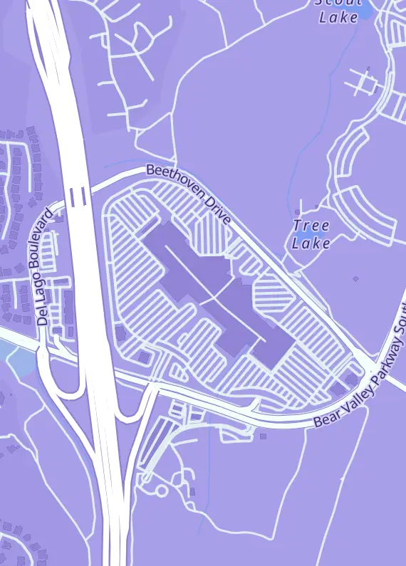 Street map around Secret Card, 200 East Via Rancho Pkwy, Suite 3000 Booth #A3 Entrance of NinjaXchange, Escondido, CA