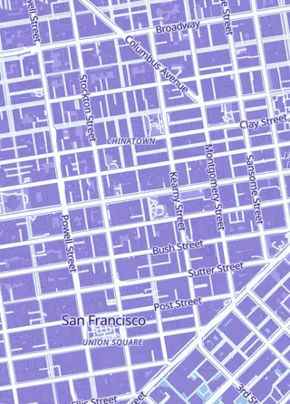 Street map around Sekaido, San Francisco