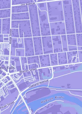 Street map around Senpai Shop Cards & Collectibles, Glens Falls