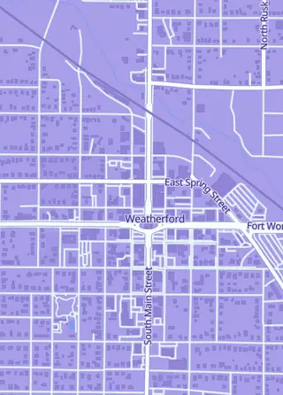 Street map around Session Zero Cards, Comic, and Games, Weatherford