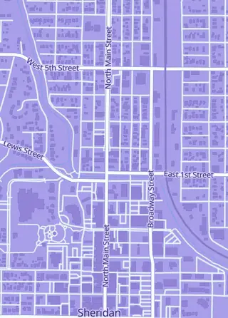 Street map around Sheridan Wyo Sports Cards, Sheridan