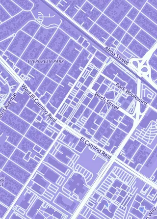 Street map around Shinju Grade - TCG Collections, Palo Alto