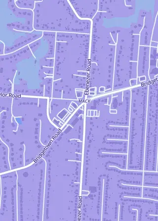 Street map around Shoeless Joe's, Cincinnati