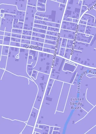 Street map around Smith Dungeon, Grayson