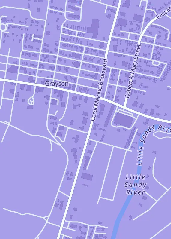 Street map around Smith Dungeon, 131 S Carol Malone Blvd Ste E, Grayson, KY