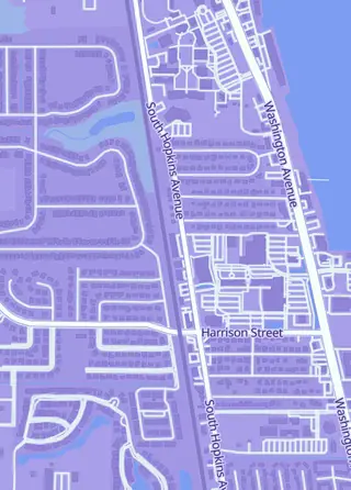 Street map around Space Coast Games, Titusville