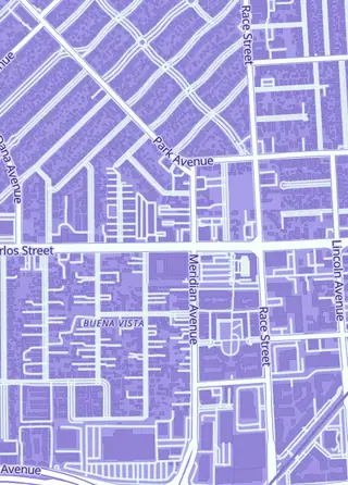 Street map around SpaceCat, San Jose