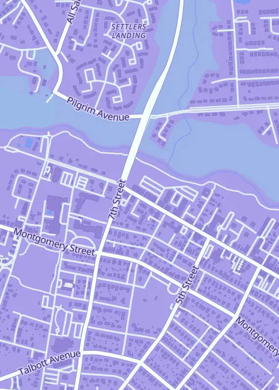Street map around Sports Card Heroes, 663 Main St, Laurel, MD