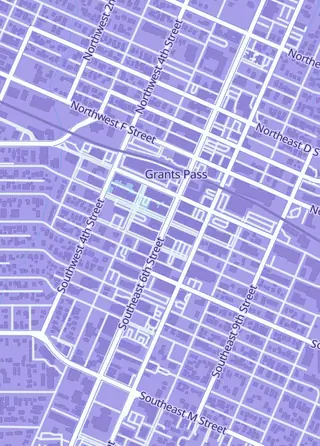 Street map around Sports Cards and Coin Fanatics, Grants Pass