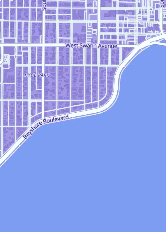 Street map around Sports Repack, 1000 Bayshore Blvd, Tampa, FL
