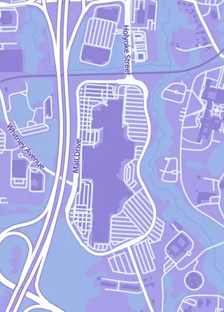 Street map around Sports Zone, Holyoke