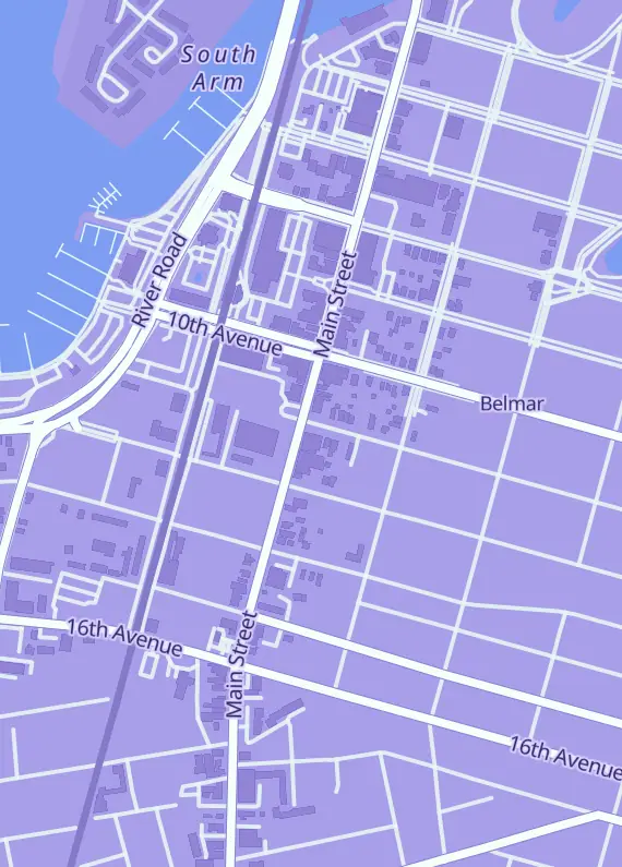 Street map around Sportsnut Cards & Collectibles, 1102 Main St, Belmar, NJ