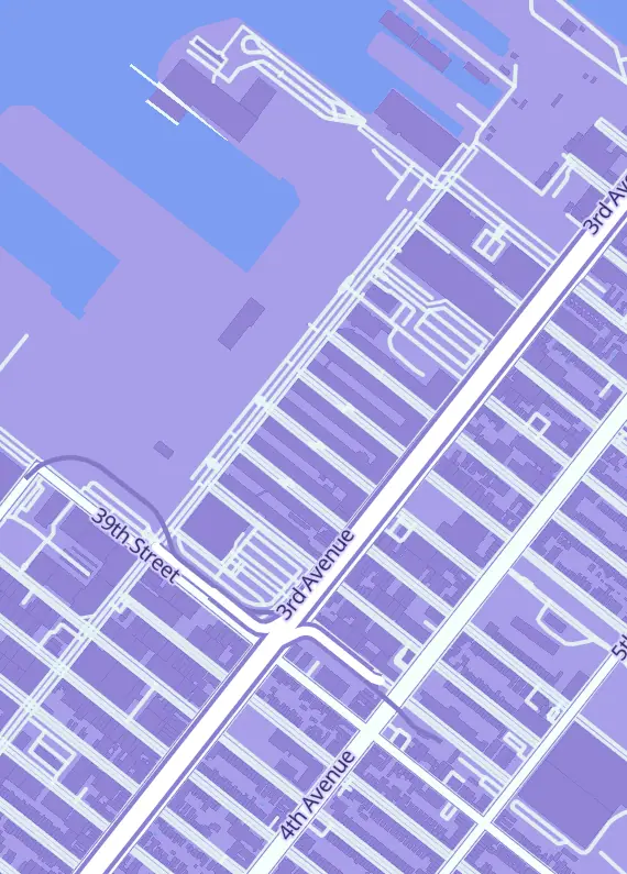 Street map around St. Mark's Comics, 51 35th St, Brooklyn, NY