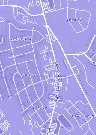 Street map around Star City Games, Roanoke
