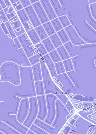 Street map around Steel City Collectibles, White Oak