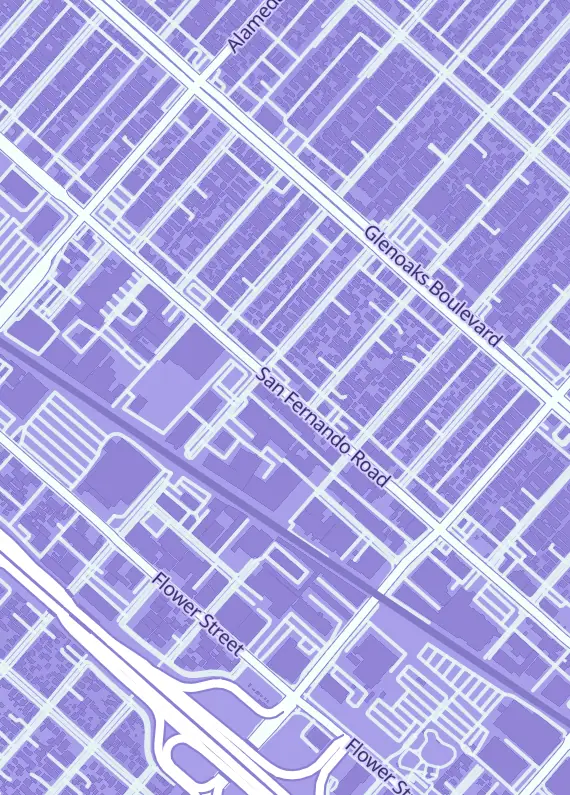 Street map around StockCalifornia, 6743 San Fernando Rd, Glendale, CA
