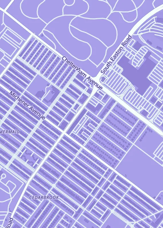 Street map around Storefront Games, 1554 E Wadsworth Ave, Philadelphia, PA