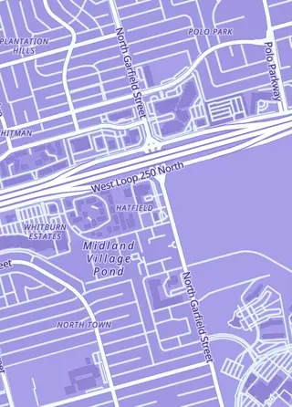 Street map around Stormcrow Games, Midland