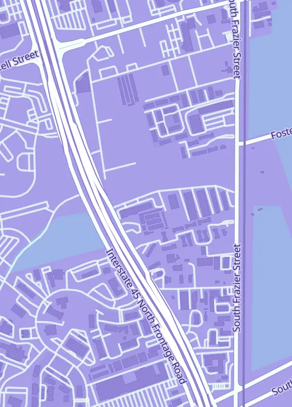 Street map around Strategic Mind Games, 201 Enterprise Row Ste 2, Conroe, TX