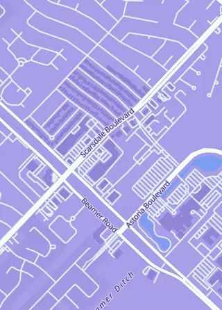Street map around Strikezone, Houston