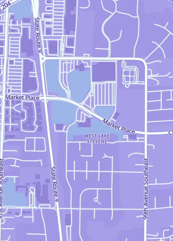 Street map around Stupid Geeks, 25 95th Dr NE Ste 109, Lake Stevens, WA