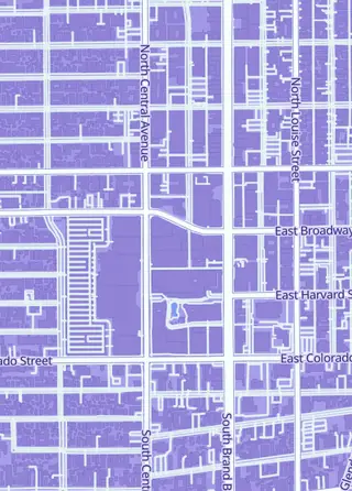 Street map around Super Fantasy Land, Glendale