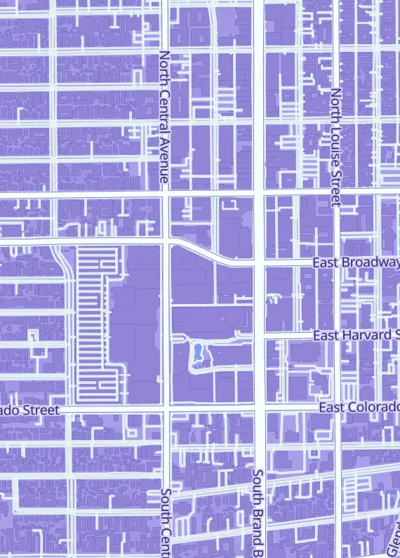 Street map around Super Fantasy Land, 3222 Galleria Way, Glendale, CA