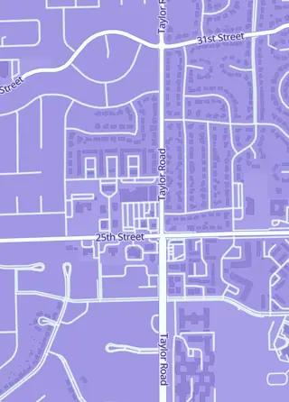 Street map around T3 Gaming Center, Columbus