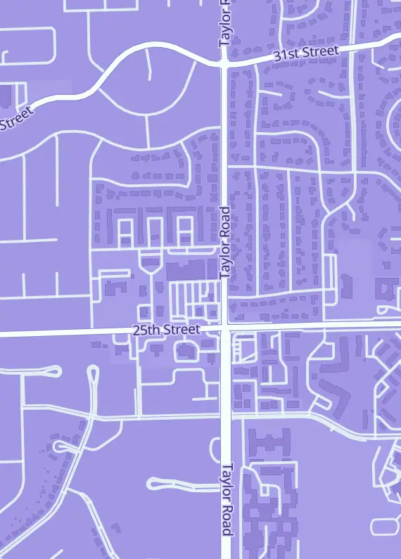 Street map around T3 Gaming Center, 3920 25th St, Columbus, IN