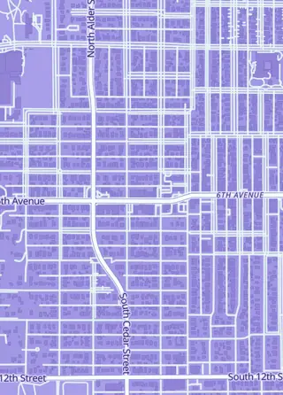 Street map around Tacoma Games, Tacoma
