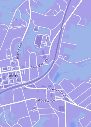 Street map around Tavern and Guild Hall, Liberty