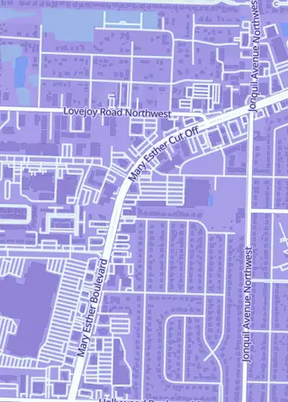 Street map around TBS Comics & Games, Fort Walton Beach