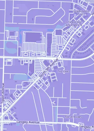 Street map around TBS Comics & Games, Pensacola