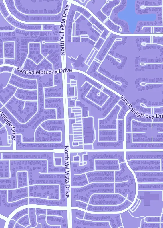 Street map around TCG of Gilbert, 929 N Val Vista Dr, Gilbert, AZ