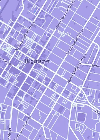 Street map around TCG Stop, Hagerstown