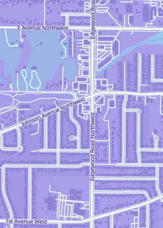 Street map around Tempest Games, Cedar Rapids