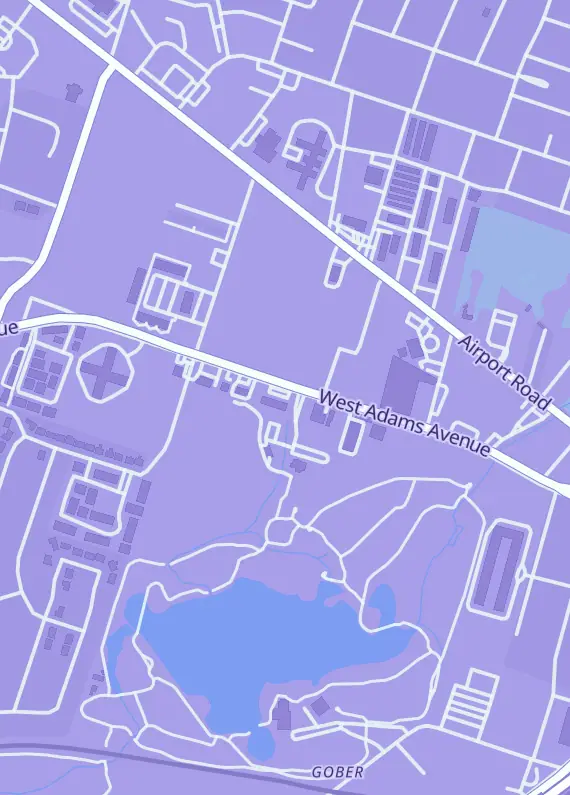 Street map around Terps Toys and Comics, 2807 W Adams Ave, Temple, TX