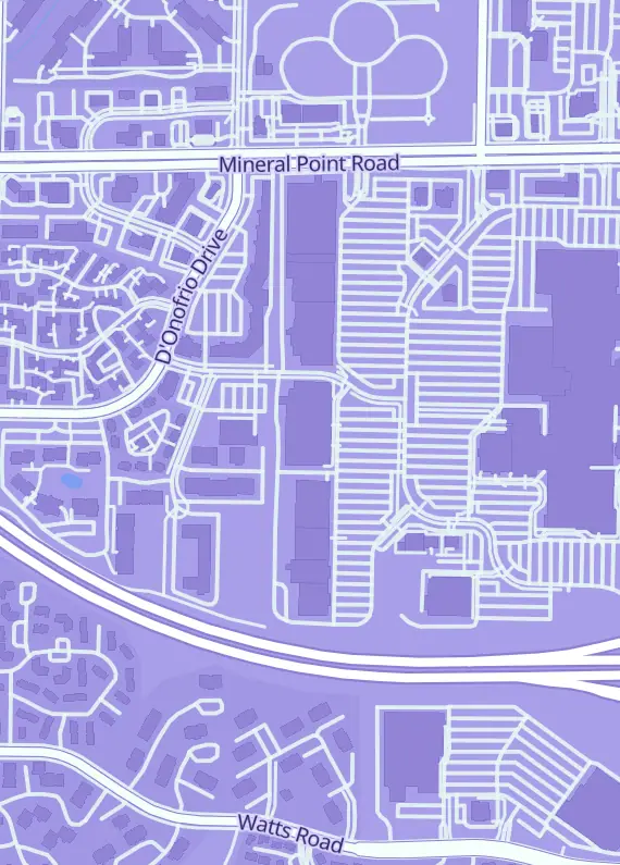 Street map around The 608 Card Shop, 201 West Towne Mall, Madison, WI