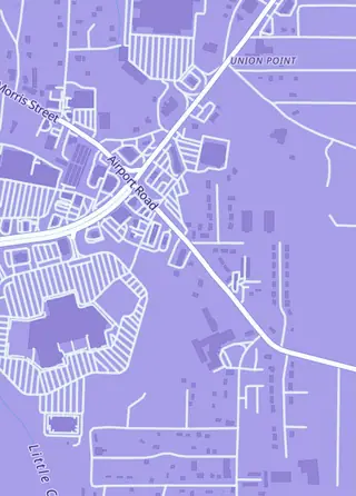 Street map around The Battlegrounds Games & Comics, Dalton