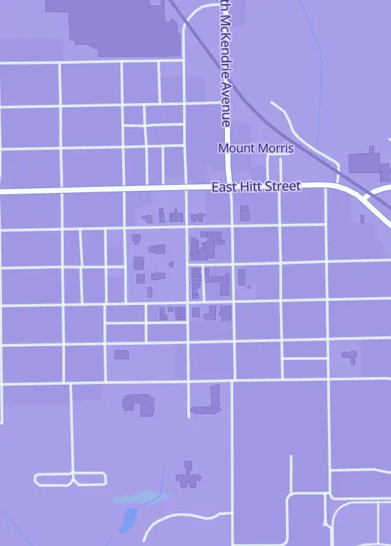 Street map around The Board Room, 103 S Wesley Ave, Mt Morris, IL