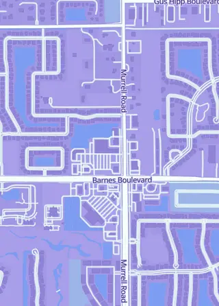 Street map around The Brevard Game Lounge, Rockledge