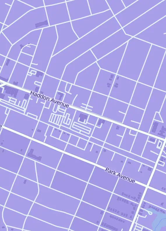 Street map around The Card Capital, 900 Haddon Ave, Collingswood, NJ